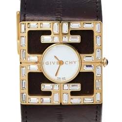 Pre Owned ساعة يد نسائية جيفنشي 4G REG.16337637ستانلس ستيل مطلي ذهب وجلد مم 