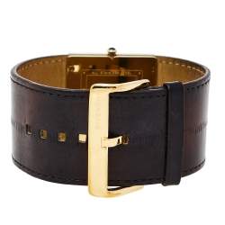 Pre Owned ساعة يد نسائية جيفنشي 4G REG.16337637ستانلس ستيل مطلي ذهب وجلد مم 