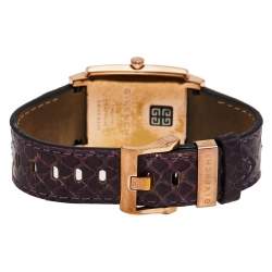 Pre Owned ساعة يد نسائية جيفنشي GV5214L ستانلس ستيل مطلي بالذهب الوردي بيضاء 31 مم