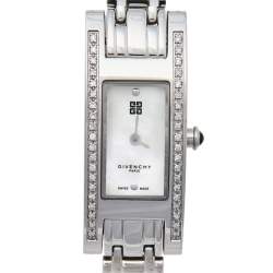 Givenchy Mother of Pearl Stainless Steel Diamond Bambou REG.95562628 Women's Wristwatch 17 mm