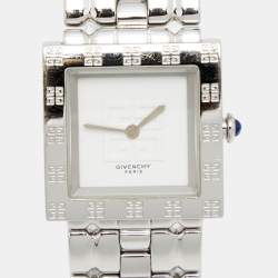 Pre Owned ساعة يد نسائية جيفنشي أبساراس REG1558962 ستانلس ستيل بيضاء فضية 23 مم