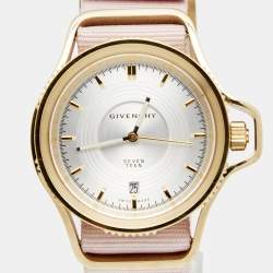 Pre Owned ساعة يد نسائية جيفنشي سيفنتين 100181 ستانلس ستيل مطلي ذهب فضية 41 مم