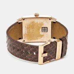 مملوكة مسبقًا Givenchy Brown Rose Gold Plated Stainless Steel Leather GV.5214M Unisex Wristwatch 38 mm