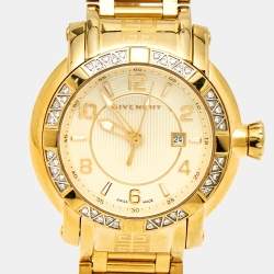 Pre Owned Givenchy Champagne Gold Plated Stainless GV.5202L Women's Wristwatch 36 mm 