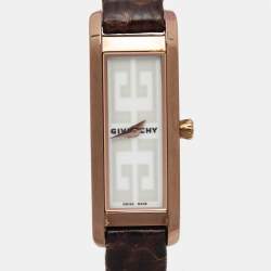 Givenchy White Rose Gold Plated Stainless Steel Snakeskin Leather GV.5216L Women's Wristwatch 14 mm