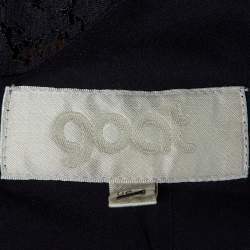 Pre Owned Goat Navy Blue Floral Lace Sheath Dress S