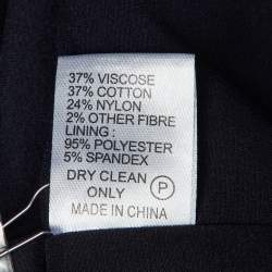 Pre Owned Goat Navy Blue Floral Lace Sheath Dress S