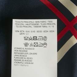 Pre Owned Golden Goose Navy Blue Star Print Silk Scarf
