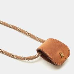 Pre Owned Golden Goose Brown Leather Glasses Case Clip and Hiking Strap