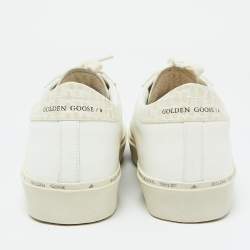 Pre Owned Golden Goose White Leather Hi Star Lace Up Sneakers Size 42