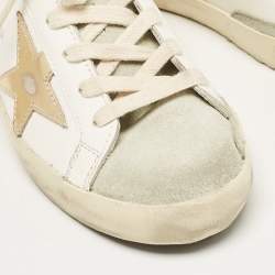 Golden Goose White Leather and Suede Super Star Sneakers Size 36