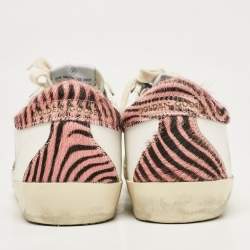 Golden Goose White Leather and Suede Super Star Sneakers Size 36