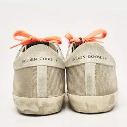 Golden Goose Beige Mesh and Suede Super Star Sneakers Size 38