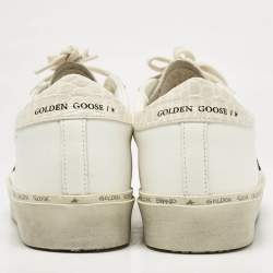 Pre Owned Golden Goose White/Black Leather Hi Star Sneakers Size 38