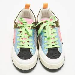 Golden Goose Multicolor Leather and Knit Fabric Yeah Sneakers Size 36