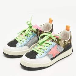 Golden Goose Multicolor Leather and Knit Fabric Yeah Sneakers Size 36