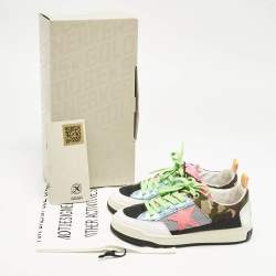 Golden Goose Multicolor Leather and Knit Fabric Yeah Sneakers Size 36