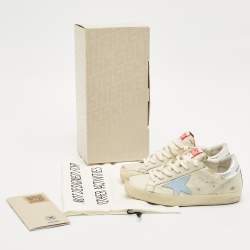 Pre Owned Golden Goose Beige Leather Super Star Sneakers Size 35