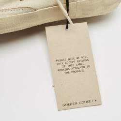 Pre Owned Golden Goose Beige Leather Super Star Sneakers Size 35