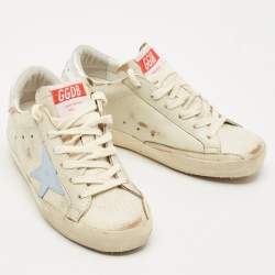 Pre Owned Golden Goose Beige Leather Super Star Sneakers Size 35