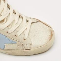 Pre Owned Golden Goose Beige Leather Super Star Sneakers Size 35
