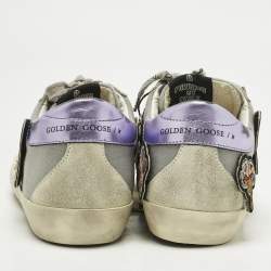 Pre Owned Golden Goose Multicolor Leather and Patches Super Star Sneakers Size 37