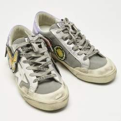 Pre Owned Golden Goose Multicolor Leather and Patches Super Star Sneakers Size 37