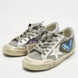 Pre Owned Golden Goose Multicolor Leather and Patches Super Star Sneakers Size 37