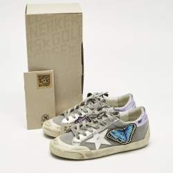 Pre Owned Golden Goose Multicolor Leather and Patches Super Star Sneakers Size 37