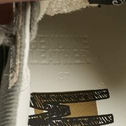 Pre Owned Golden Goose Multicolor Leather and Patches Super Star Sneakers Size 37