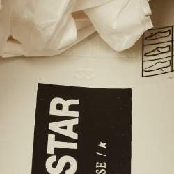 Pre Owned Golden Goose Superstar Size 38 White Calf Hair and Leather Lace Up Sneakers