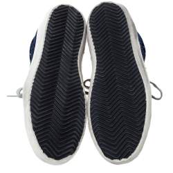 Pre Owned Golden Goose Deluxe Brand Blue Midnight Blue Navy Velvet Turquoise Tab Superstar Size 35