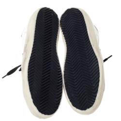 Pre Owned Golden Goose Deluxe Brand White Leather Gold Metallic Tab Leopard Star Superstar Size 35