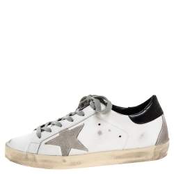 Pre Owned Golden Goose White Leather Superstar Low Top Sneakers Size 36