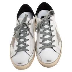 Pre Owned Golden Goose White Leather Superstar Low Top Sneakers Size 36