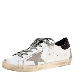 Pre Owned Golden Goose White Leather Superstar Low Top Sneakers Size 36