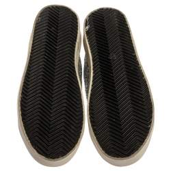 Pre Owned Golden Goose Silver Glitter And Suede Leather Superstar Low Top Sneakers Size 36