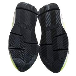 Pre Owned Golden Goose Neon Green PVC And Suede Leather Low Top Sneakers Size 38