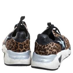 Pre Owned Golden Goose Brown/Black Pony Hair And Fabric Chunky Low Top Sneakers Size 40