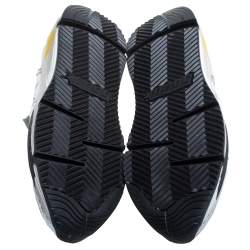 Pre Owned Golden Goose White/Silver Fabric And Leather Lace Up Sneakers Size 40