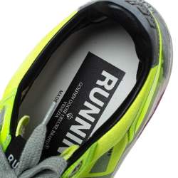 Pre Owned Golden Goose Neon Green PVC And Suede Low Top Sneakers Size 35