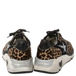 Pre Owned Golden Goose Brown/Black Pony Hair And Fabric Chunky Low Top Sneakers Size 41