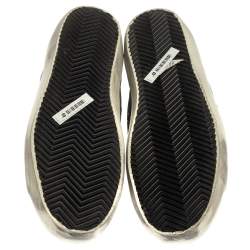 Pre Owned Golden Goose Green/Pink Suede Low-Top Superstar Sneaker Size 38