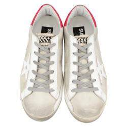 Pre Owned Golden Goose Grey Leather Superstar Sneakers EU 38