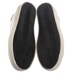 Pre Owned Golden Goose White Leather Hi Star Horsy Heel Low Top Sneakers Size 36