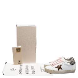 Pre Owned Golden Goose White Leather Hi Star Horsy Heel Low Top Sneakers Size 36