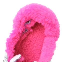 Pre Owned Golden Goose White/Pink Leather And Fur Super Star Low Top Sneakers Size 35