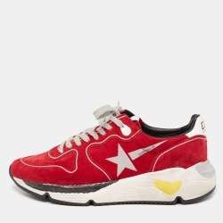 Pre Owned Golden Goose Red Suede Running Sneakers Size 40