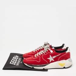 Pre Owned Golden Goose Red Suede Running Sneakers Size 40