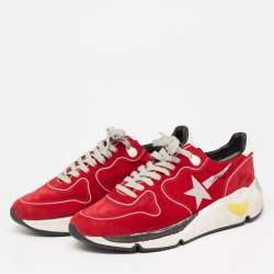 Pre Owned Golden Goose Red Suede Running Sneakers Size 40